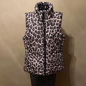 New York & Company Animal Print Puffer Vest